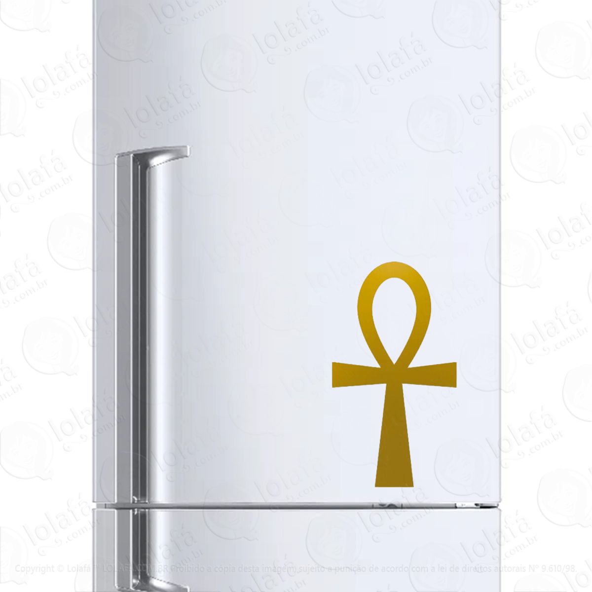 Adesivo Para Geladeira Ankh Cruz Mod:547
