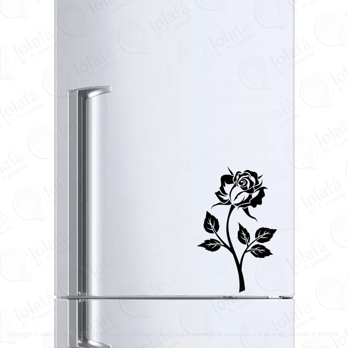 Adesivo Geladeira Frigobar Cervejeira Flor De Rosa Mod:550
