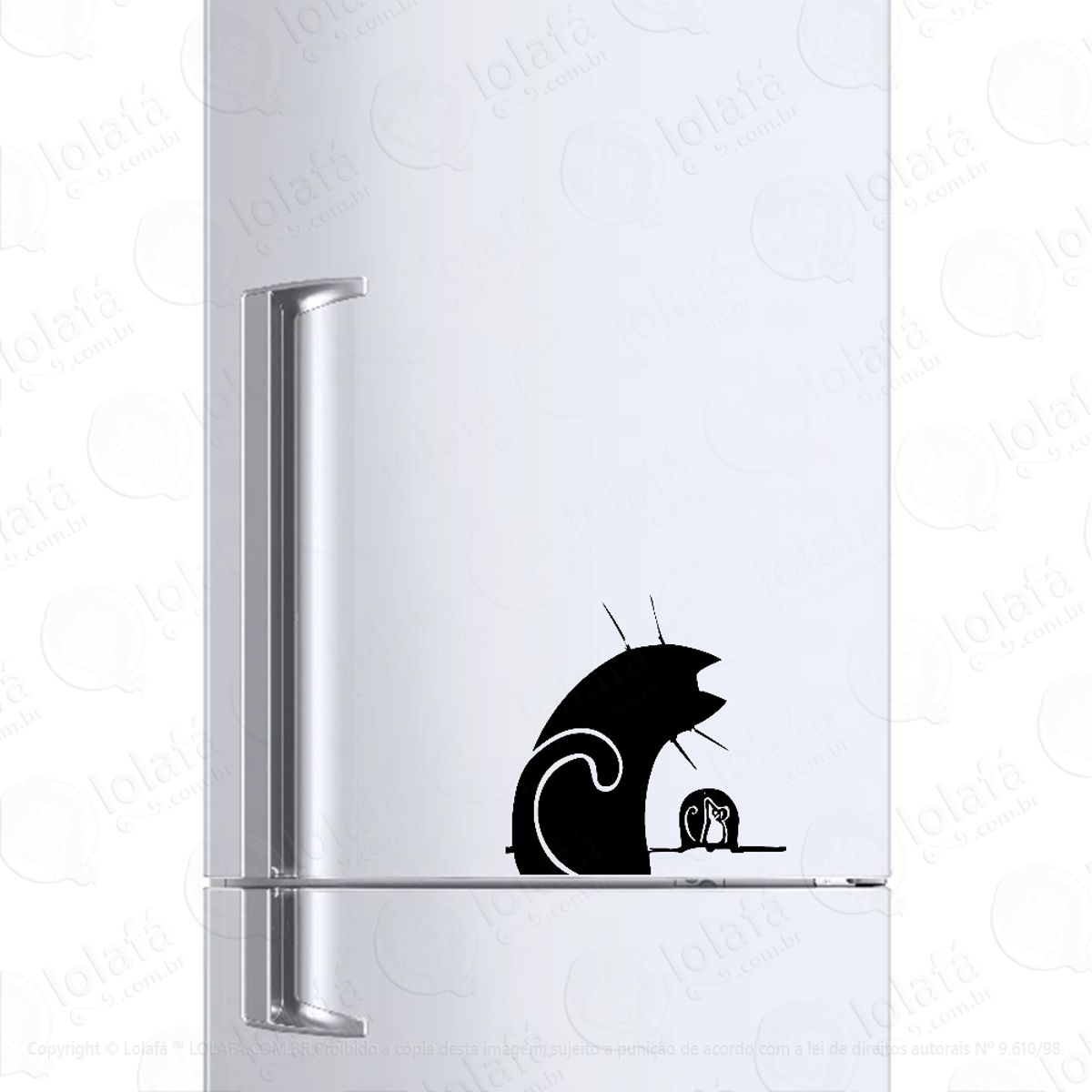 Adesivo Para Geladeira Gato E Rato Na Toca Mod:553