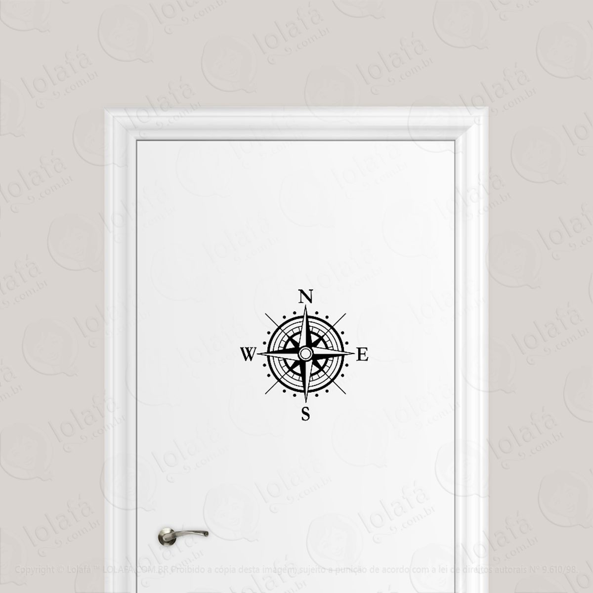 Adesivo Para Porta Bússola Com Pontos Cardeais Mod:571