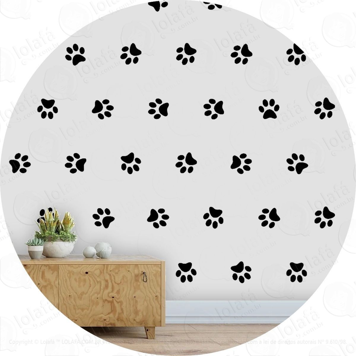 Adesivo De Parede Pet Shop Pegadas Patinha Gato E Cachorro Mod:582