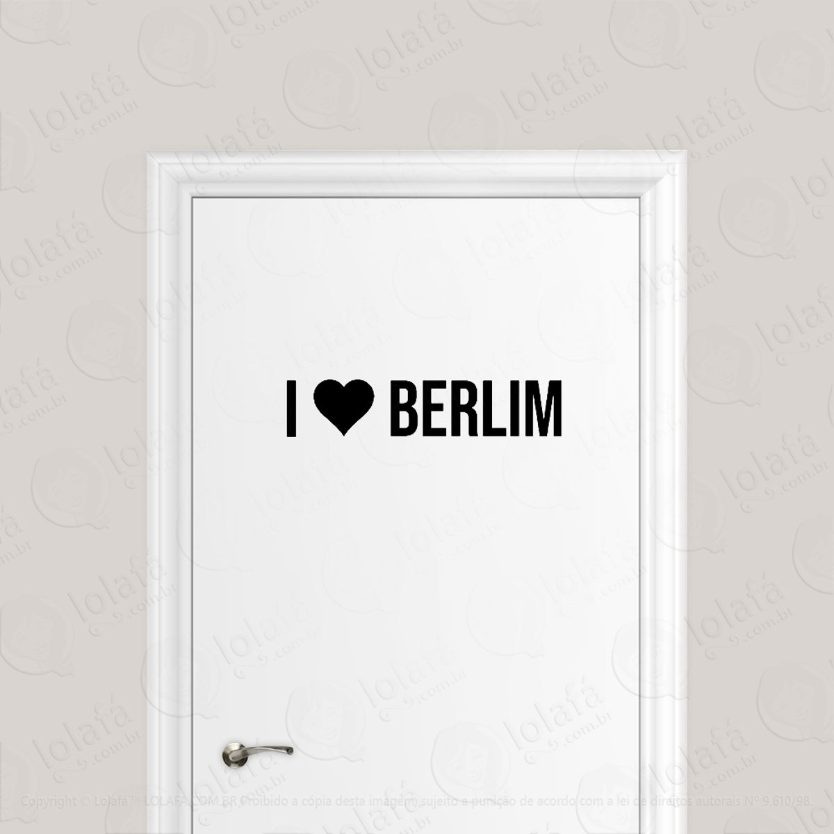 Adesivo Para Porta Eu Amo Berlim I Love Berlim Mod:584