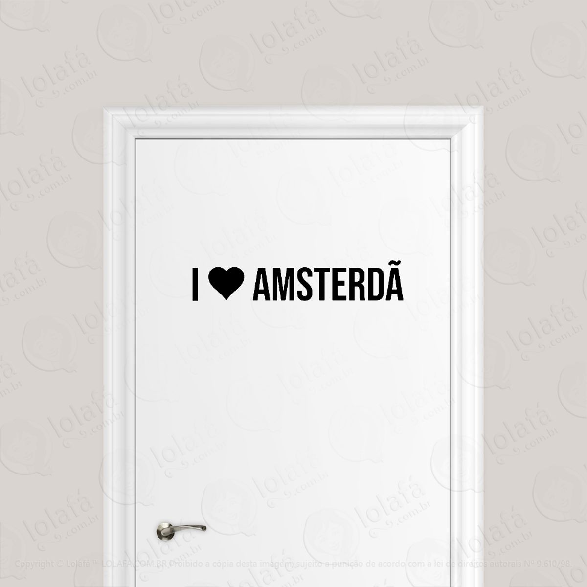 Adesivo Para Porta Eu Amo Amsterdã I Love Amsterdã Mod:586