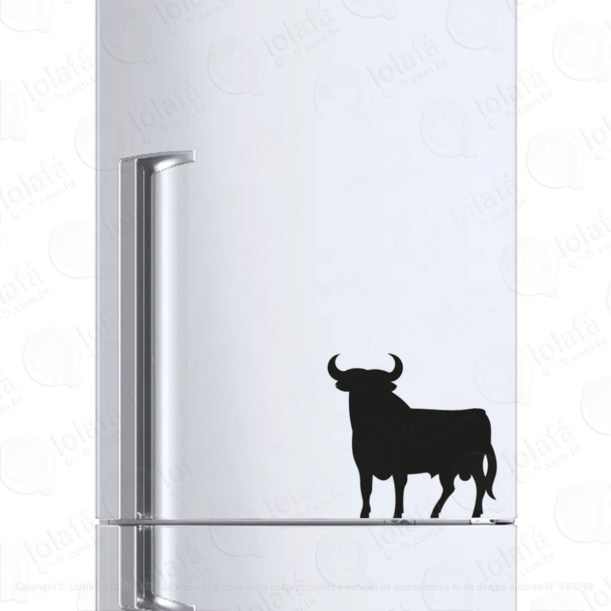 Adesivo Para Geladeira Touro Boi Animal Mod:593
