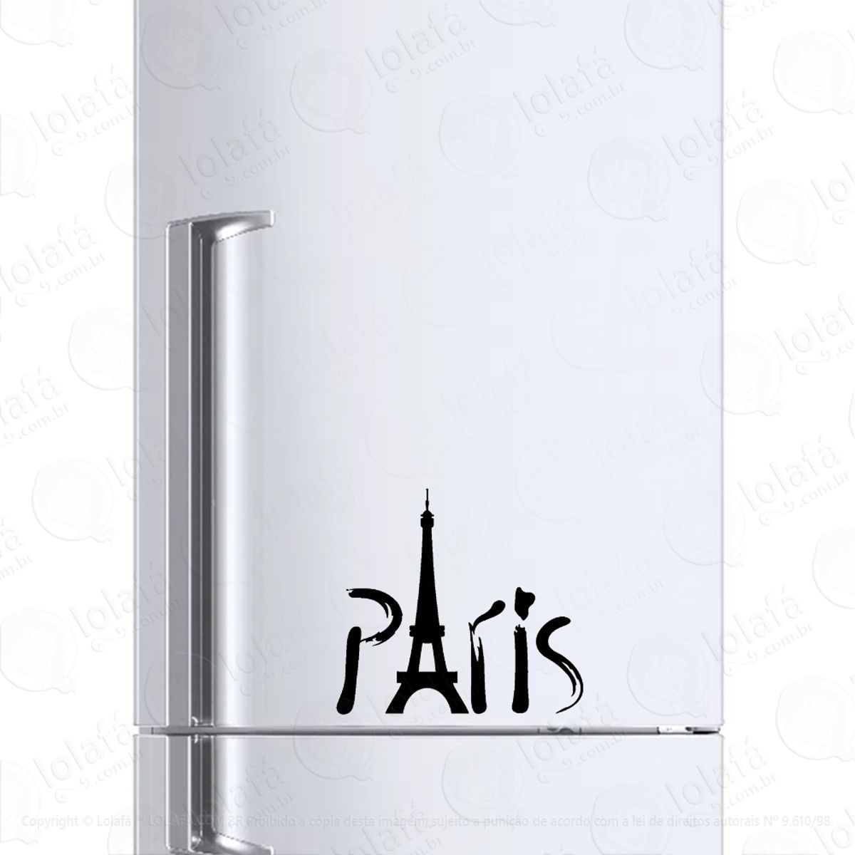 Adesivo Para Geladeira Paris Letra Artística Torre Eiffel Mod:595