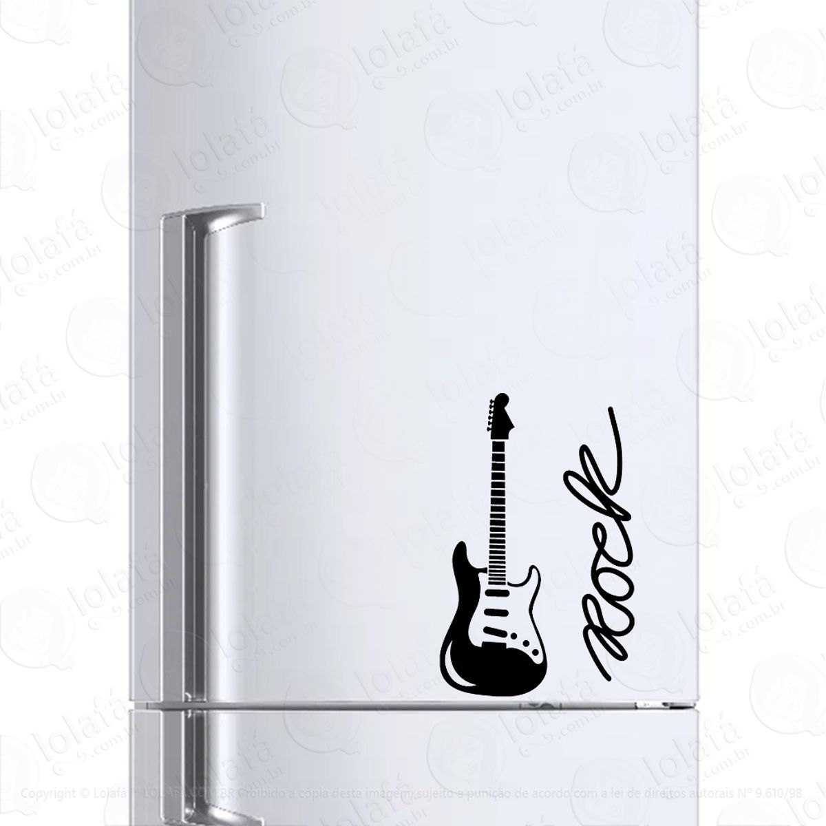 Adesivo Geladeira Frigobar Cervejeira Violão Rock Guitarra Mod:612