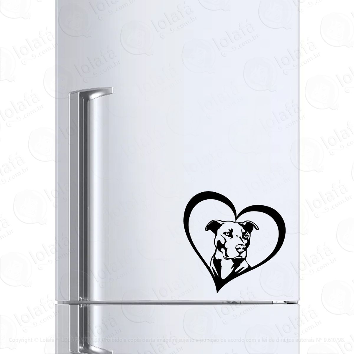 Adesivo Para Geladeira Amor Por Pitbull Mod:619