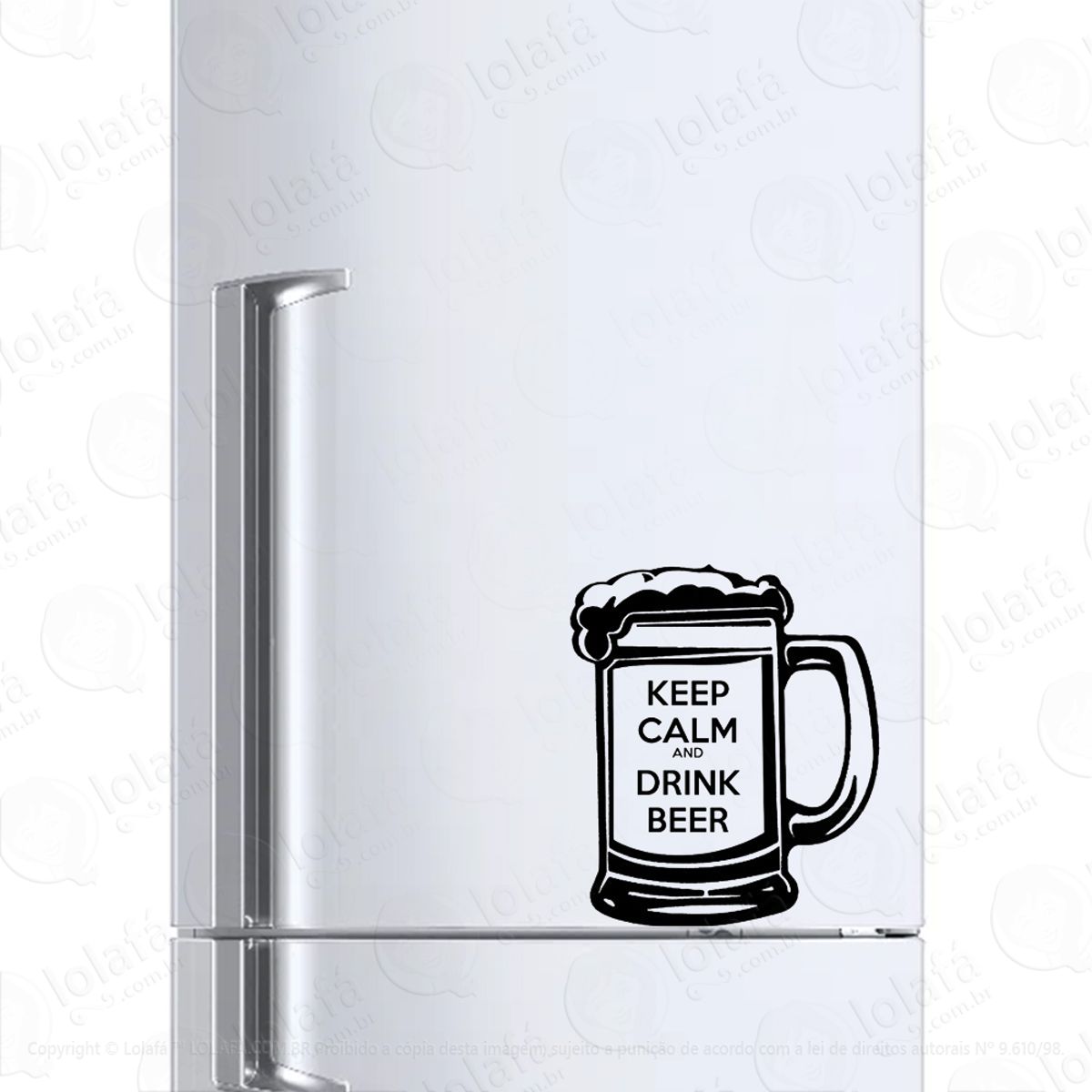Adesivo Para Geladeira Keep Calm Drink Beer Mod:621