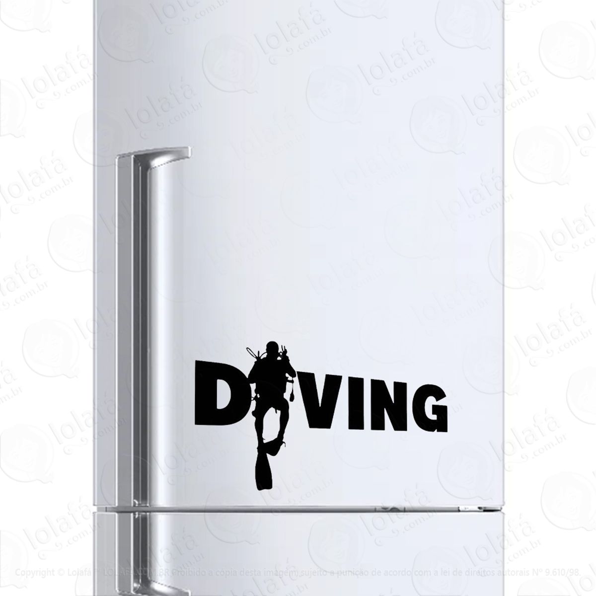Adesivo De Geladeira Mergulhador Subindo Scuba Diving Mod:622