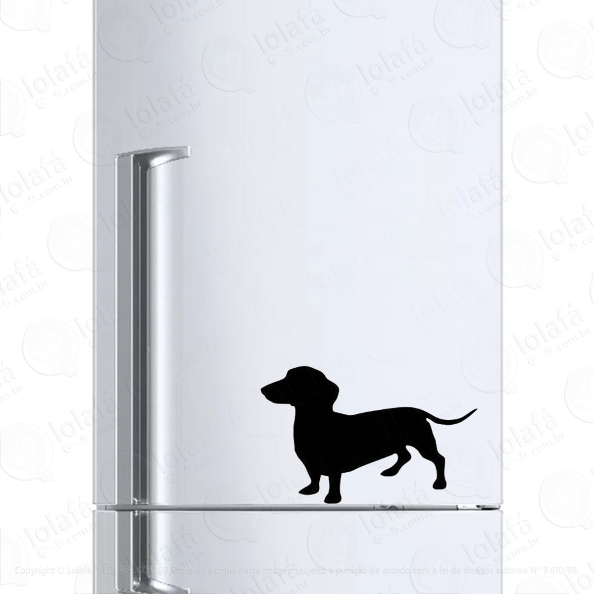 Adesivo Geladeira Cervejeira Cachorro Salsicha Dachshund Mod:627