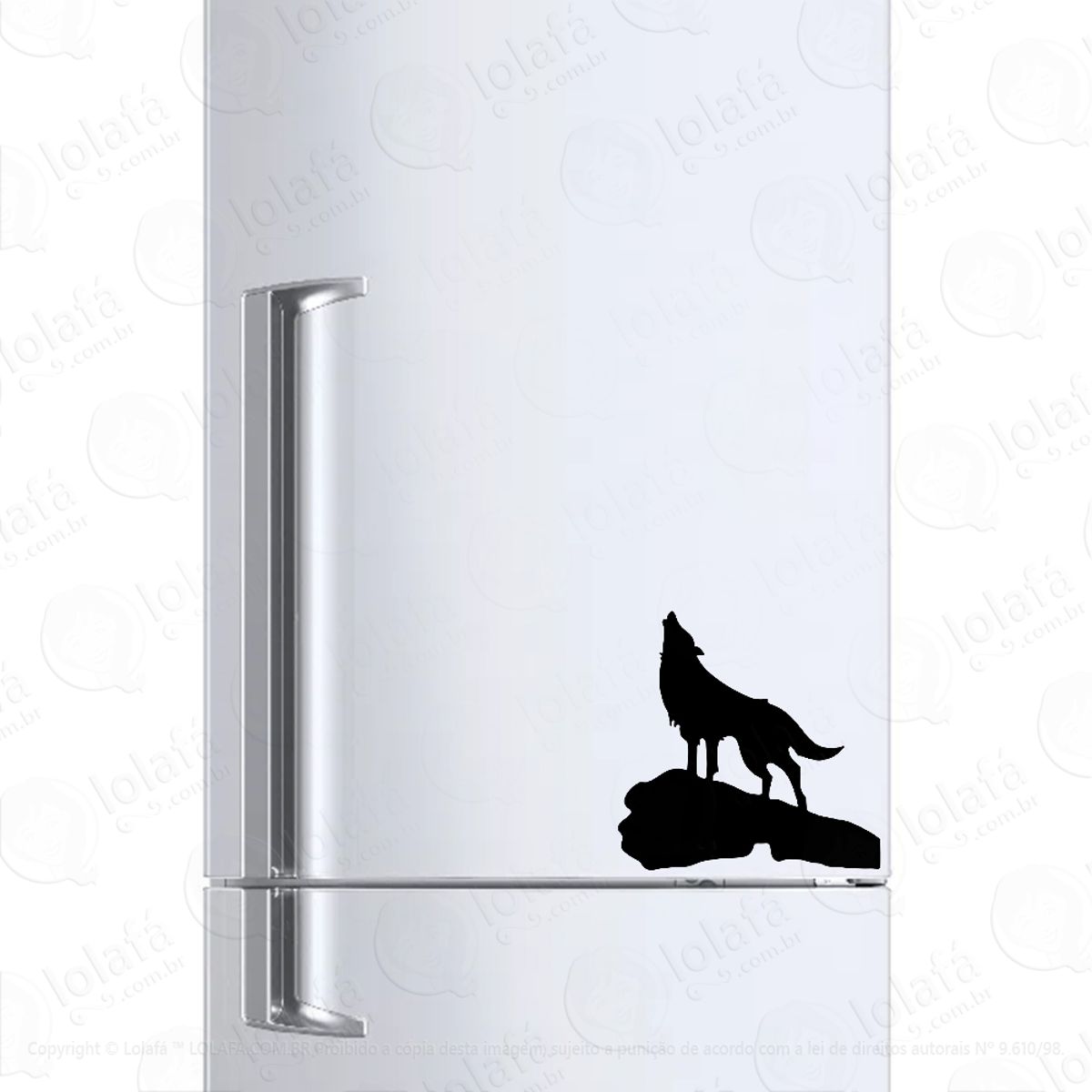 Adesivo Para Geladeira Lobo Uivando Luar Mod:629