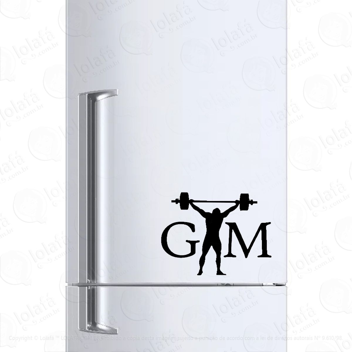 Adesivo Para Geladeira Gym Academia Musculação Atleta Mod:633