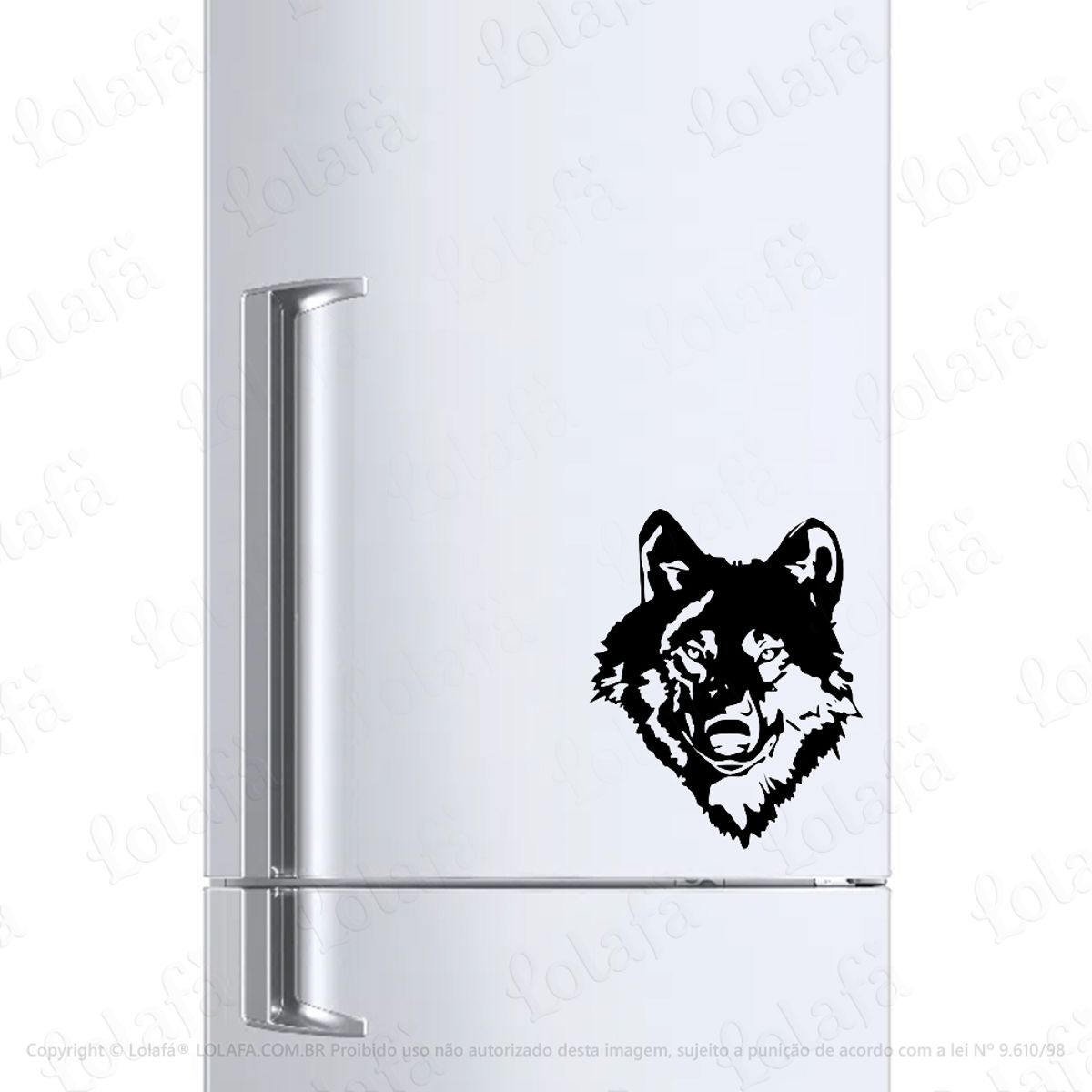 Adesivo Para Geladeira Animal Lobo Selvagem Mod:651