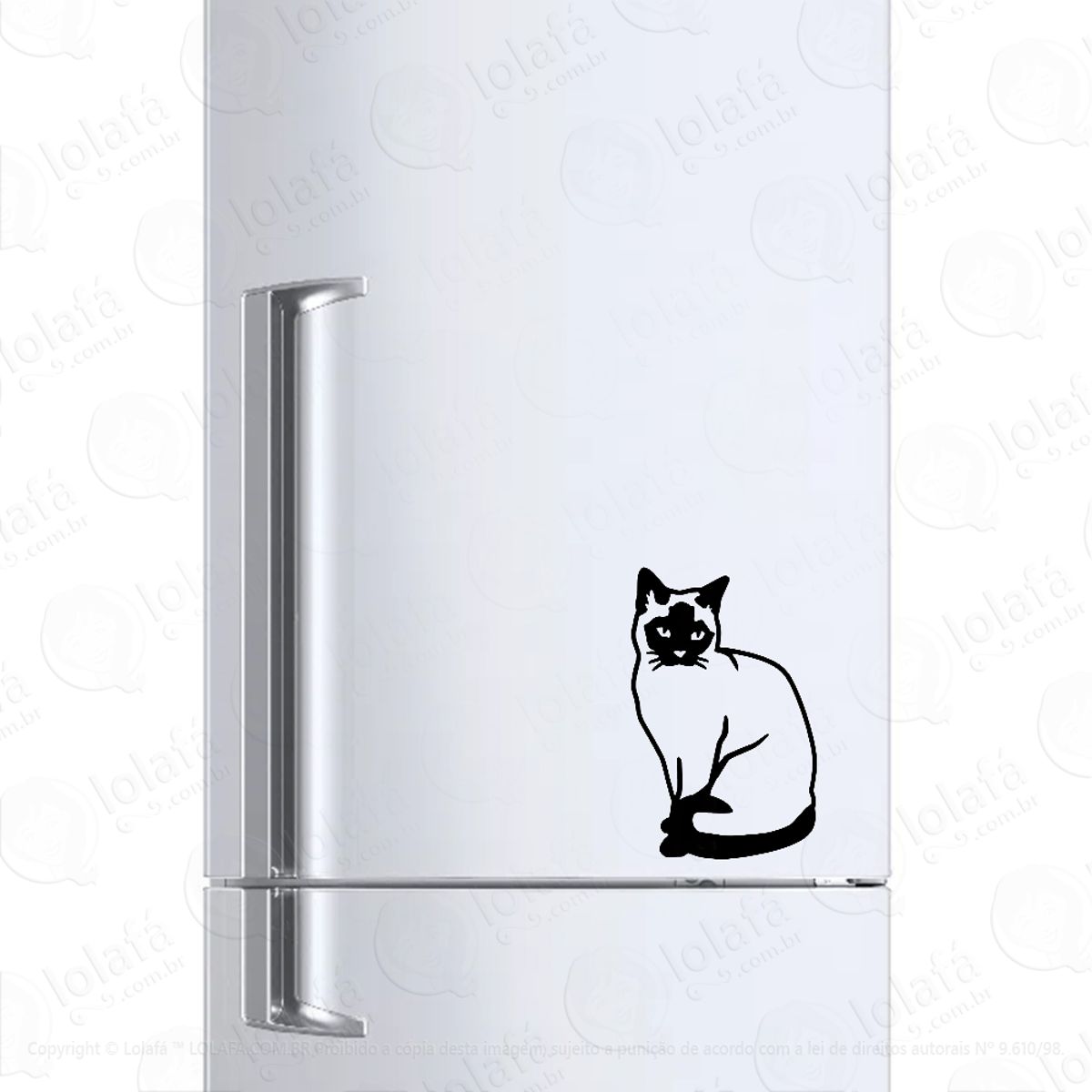 Adesivo Para Geladeira Gato Raça Siamês Mod:658