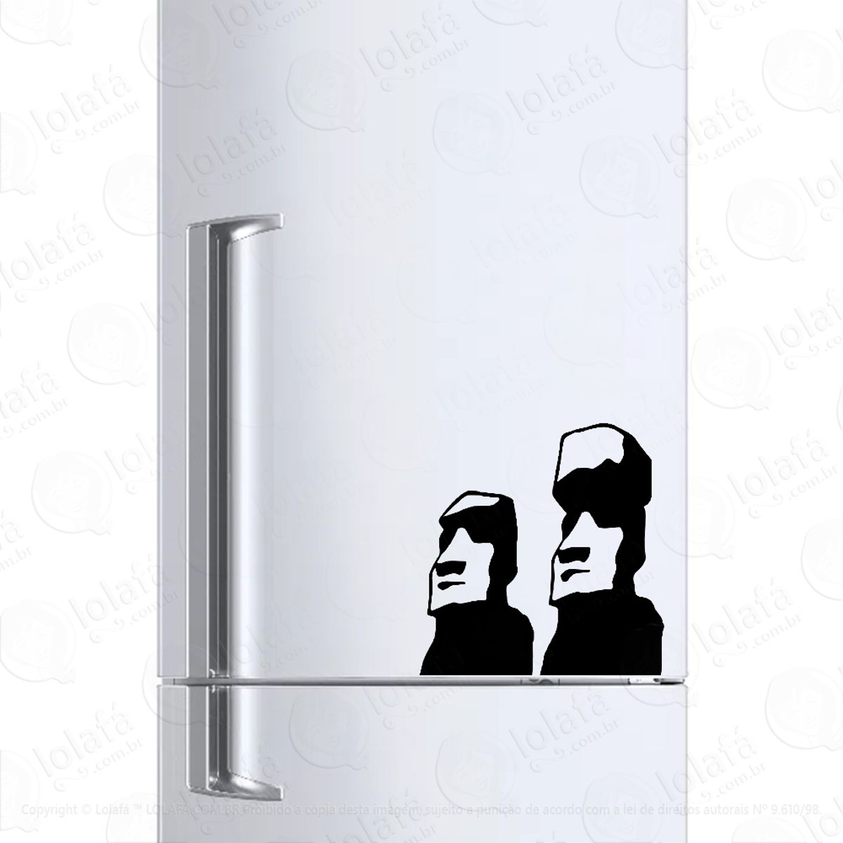 Adesivo Para Geladeira Moai Estátuas Ilha De Pascoa Mod:671
