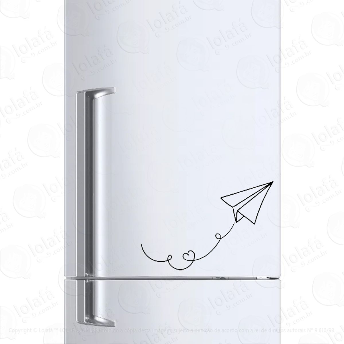 Adesivo Para Geladeira Avião De Papel Voando Mod:686
