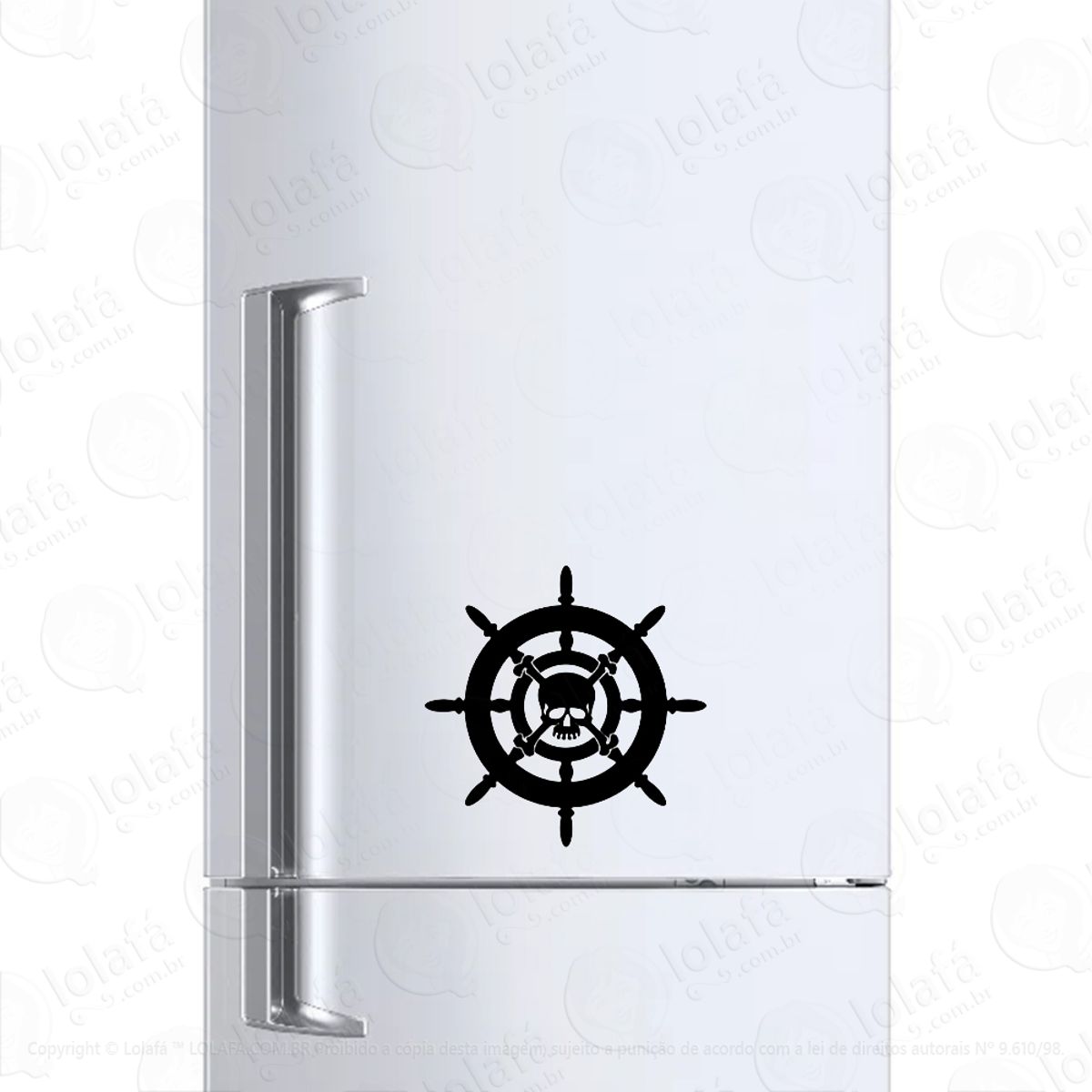 Adesivo Para Geladeira Roda Leme Timão Pirata Mod:697