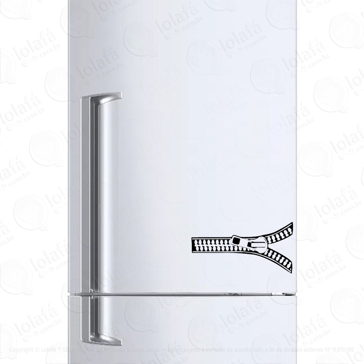 Adesivo Para Geladeira Ziper Feixo Calça Jaqueta Roupa Mod:705