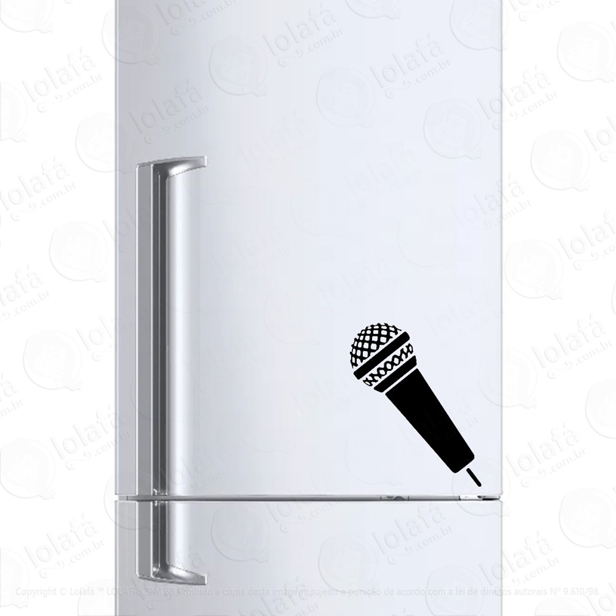 Adesivo Para Geladeira Microfone Cantor Instrumento Musical Mod:706