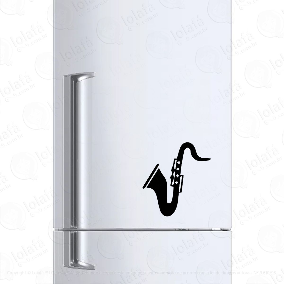 Adesivo Para Geladeira Saxofone Instrumento Musical Mod:707
