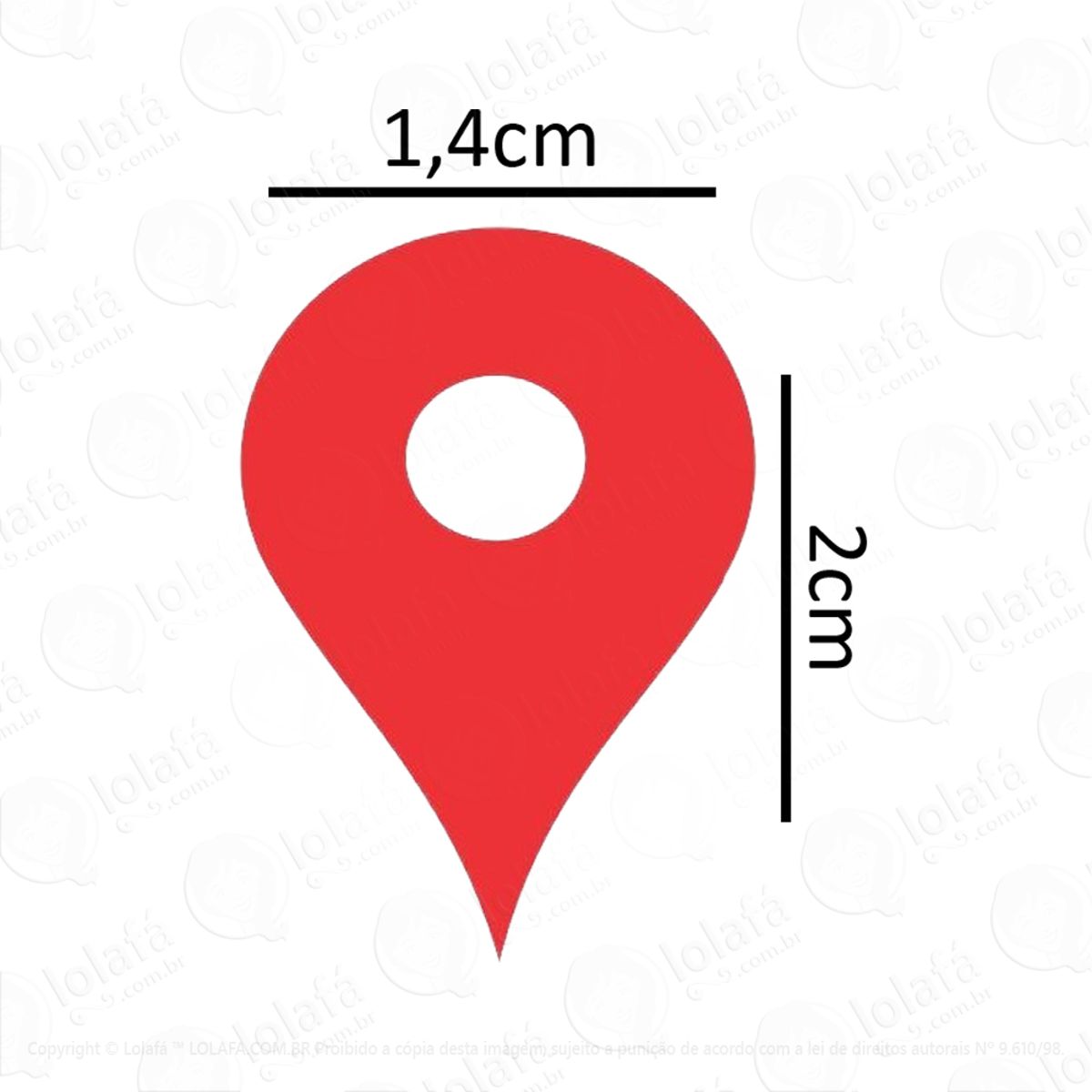 Adesivo Pin De Mapa 1,4x2cm Localização Cartela C/ 20 Un Mod:720