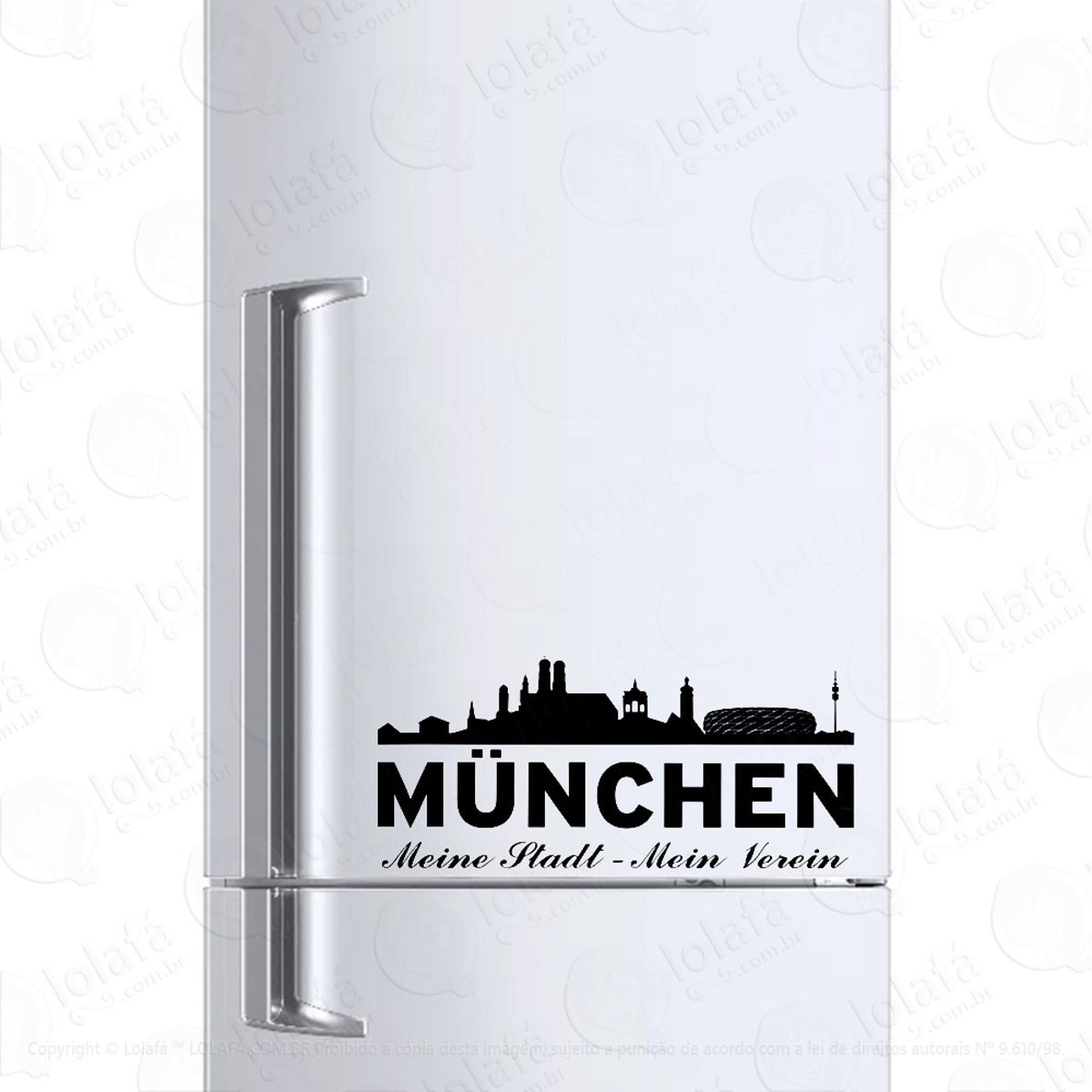 Adesivo Geladeira Cervejeira Munique Cidade Alemanha Munchen Mod:725