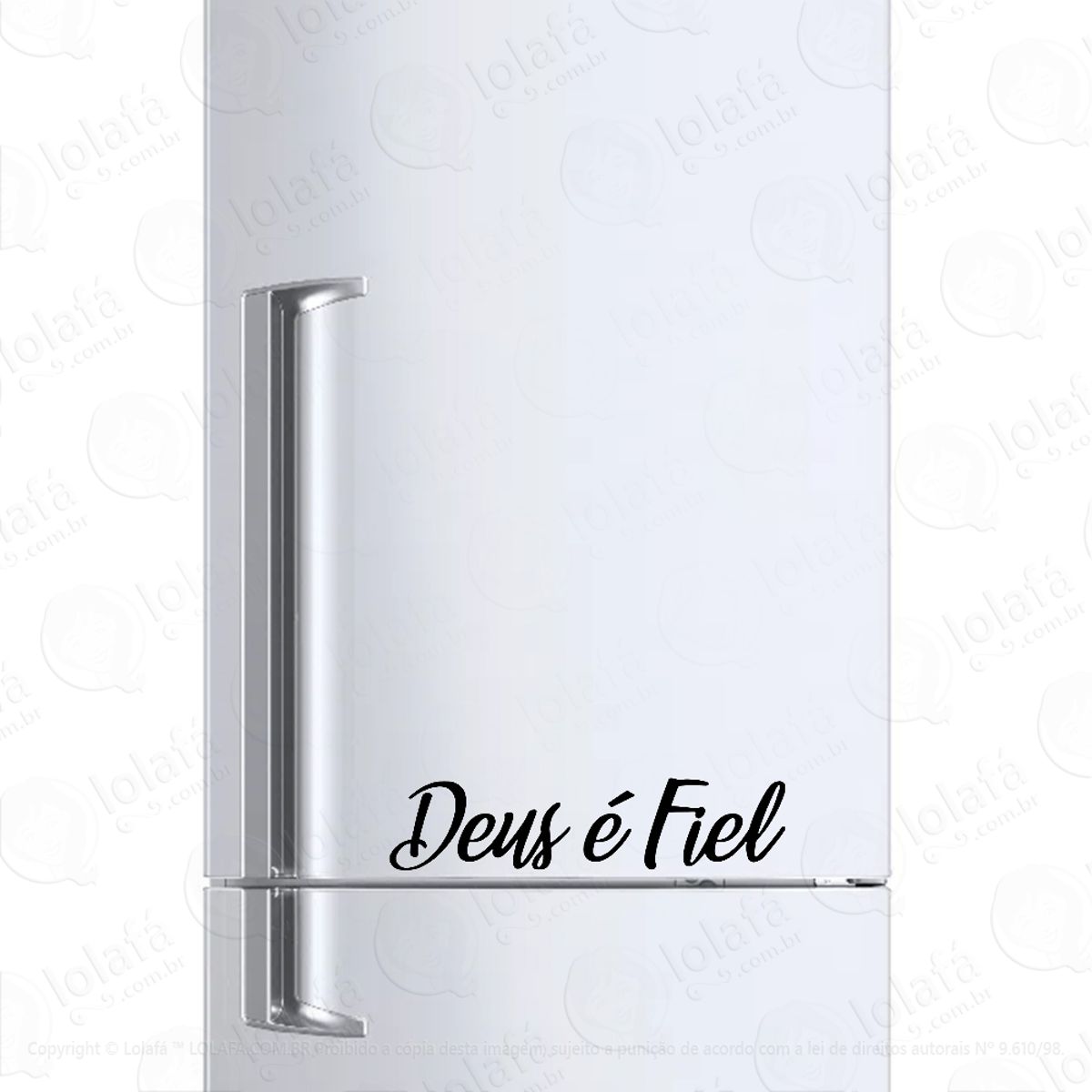 Adesivo Para Geladeira Deus É Fiel Manuscrito Mod:737
