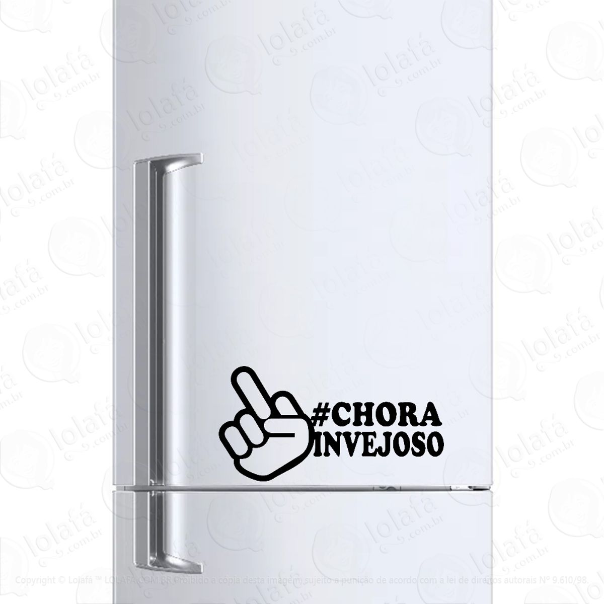 Adesivo Para Geladeira Chora Invejoso Dedo Mod:738