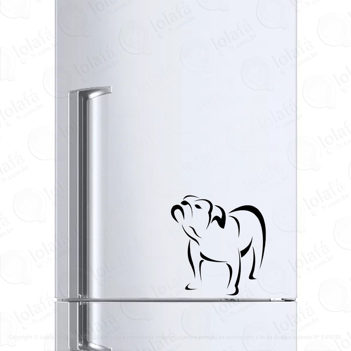 Adesivo Geladeira Cervejeira Cachorro Buldogue Inglês Mod:744