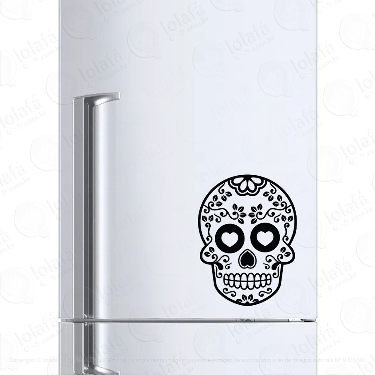 Adesivo Geladeira Frigobar Cervejeira Caveira Mexicana Mod:745