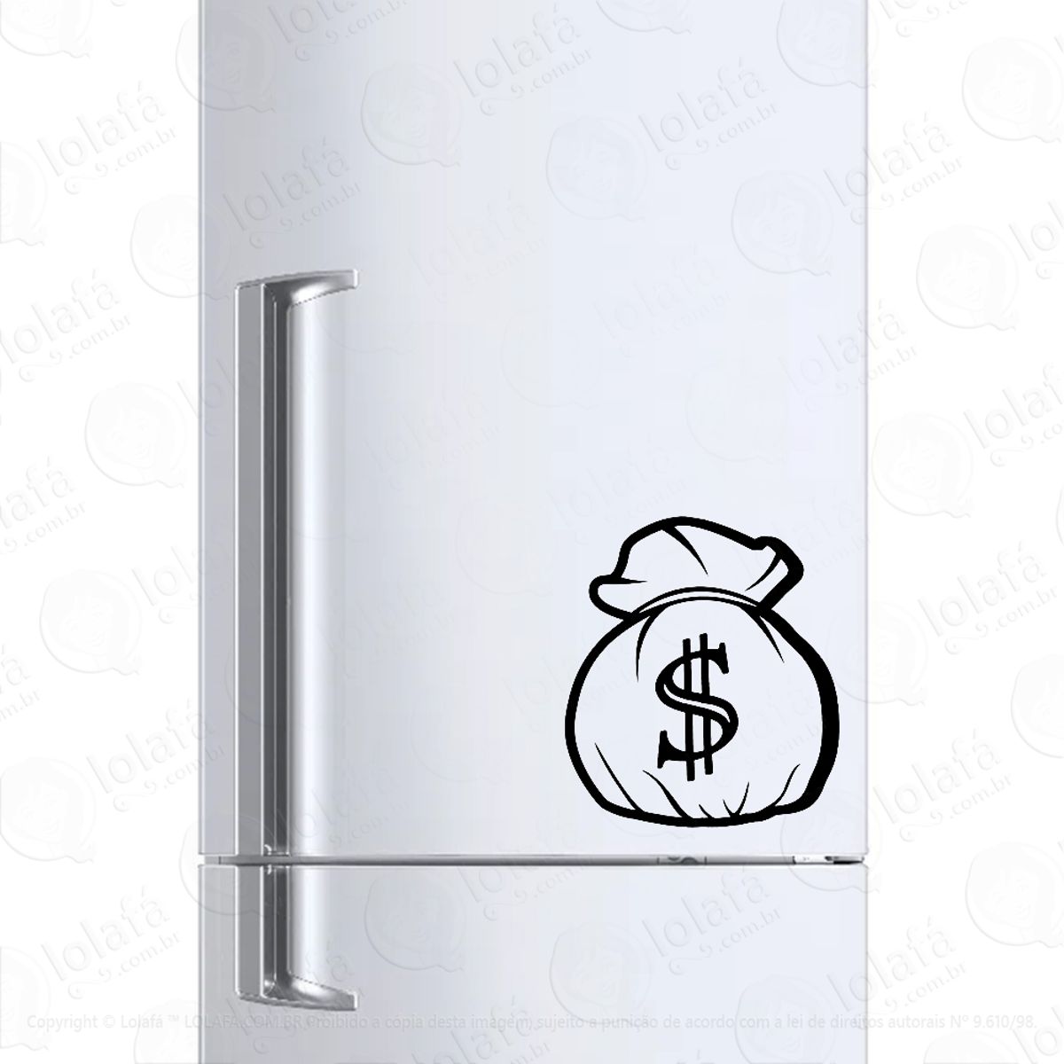 Adesivo Para Geladeira Saco De Dinheiro Mod:765