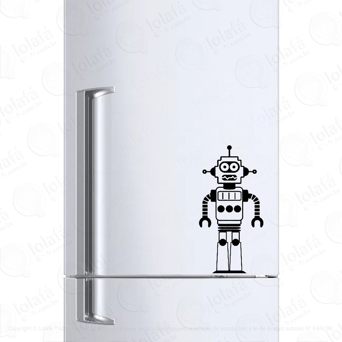 Adesivo Para Geladeira Robô Humanoide Mod:782