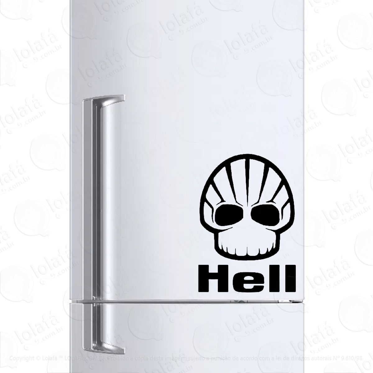 Adesivo Para Geladeira Caveira Hell Mod:795