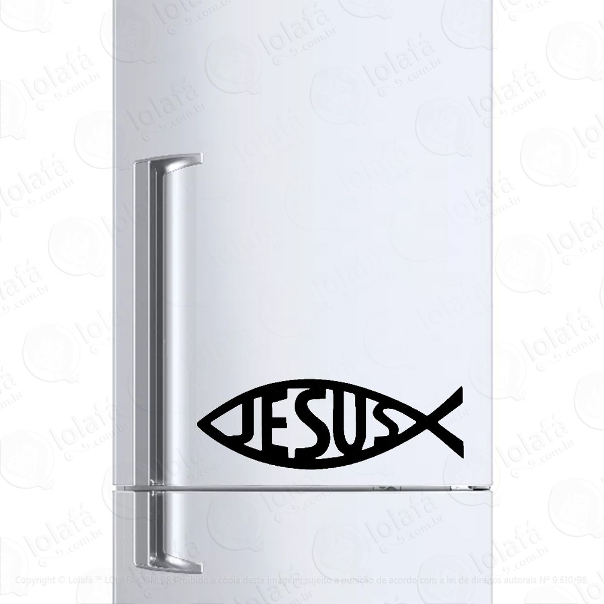 Adesivo Para Geladeira Peixe Jesus Cristão Mod:809