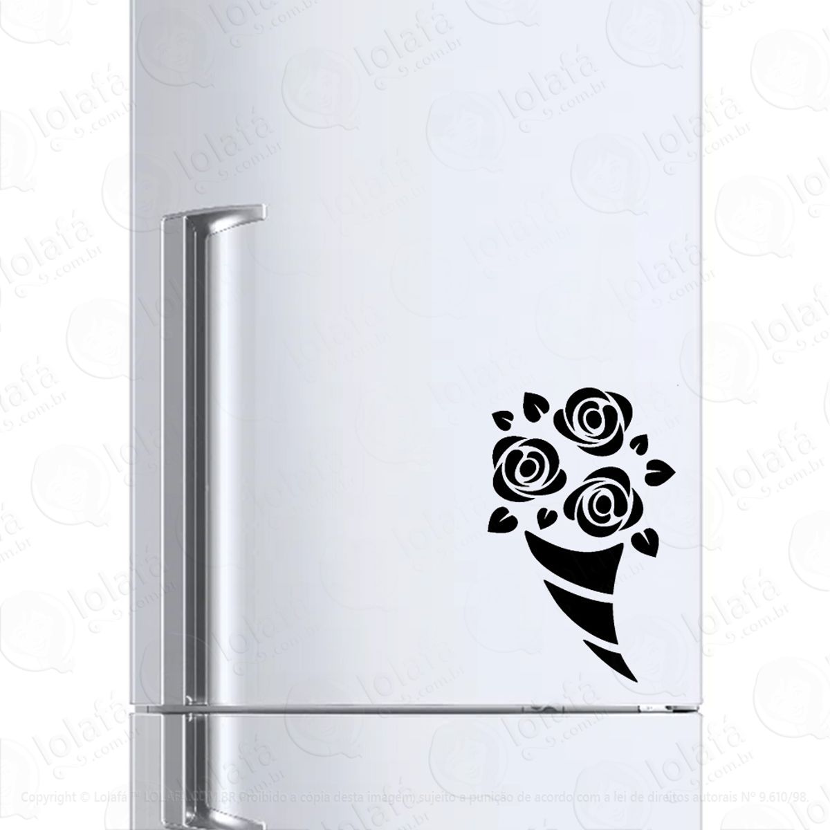 Adesivo Geladeira Frigobar Cervejeira Buquê De Flores Mod:813