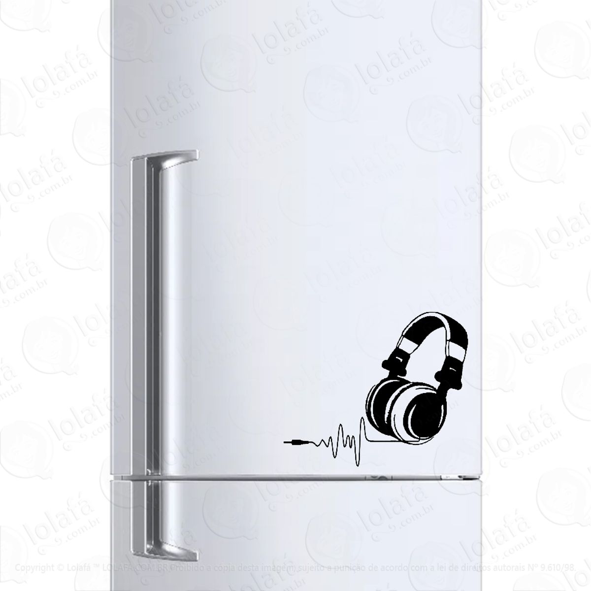 Adesivo Para Geladeira Fone De Ouvido Mod:869