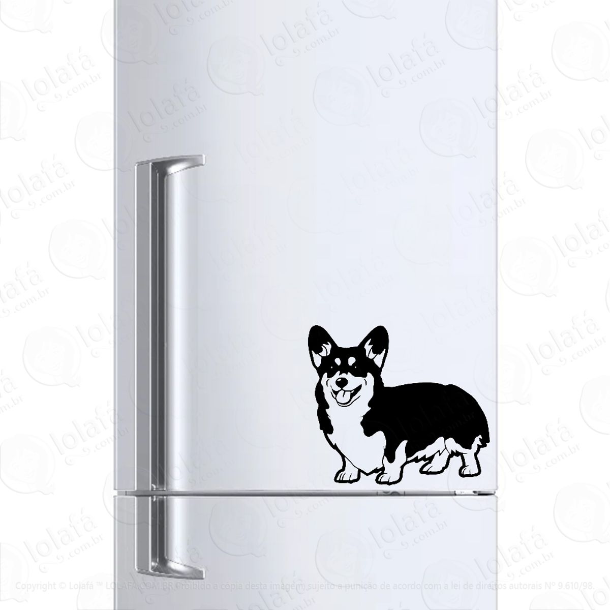 Adesivo Para Geladeira Welsh Corgi Pembroke Mod:871