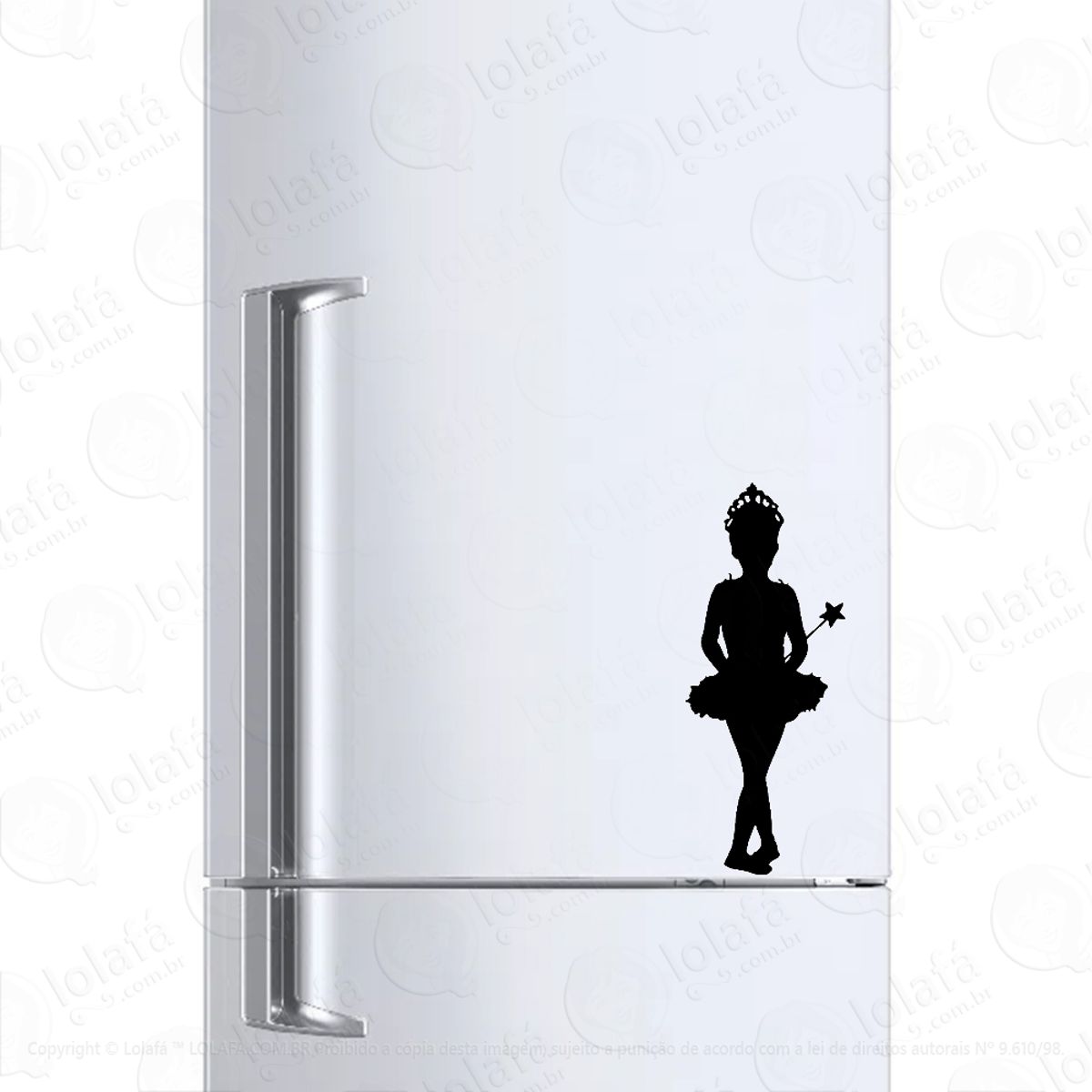 Adesivo Para Geladeira Menina Bailarina Princesa Mod:875