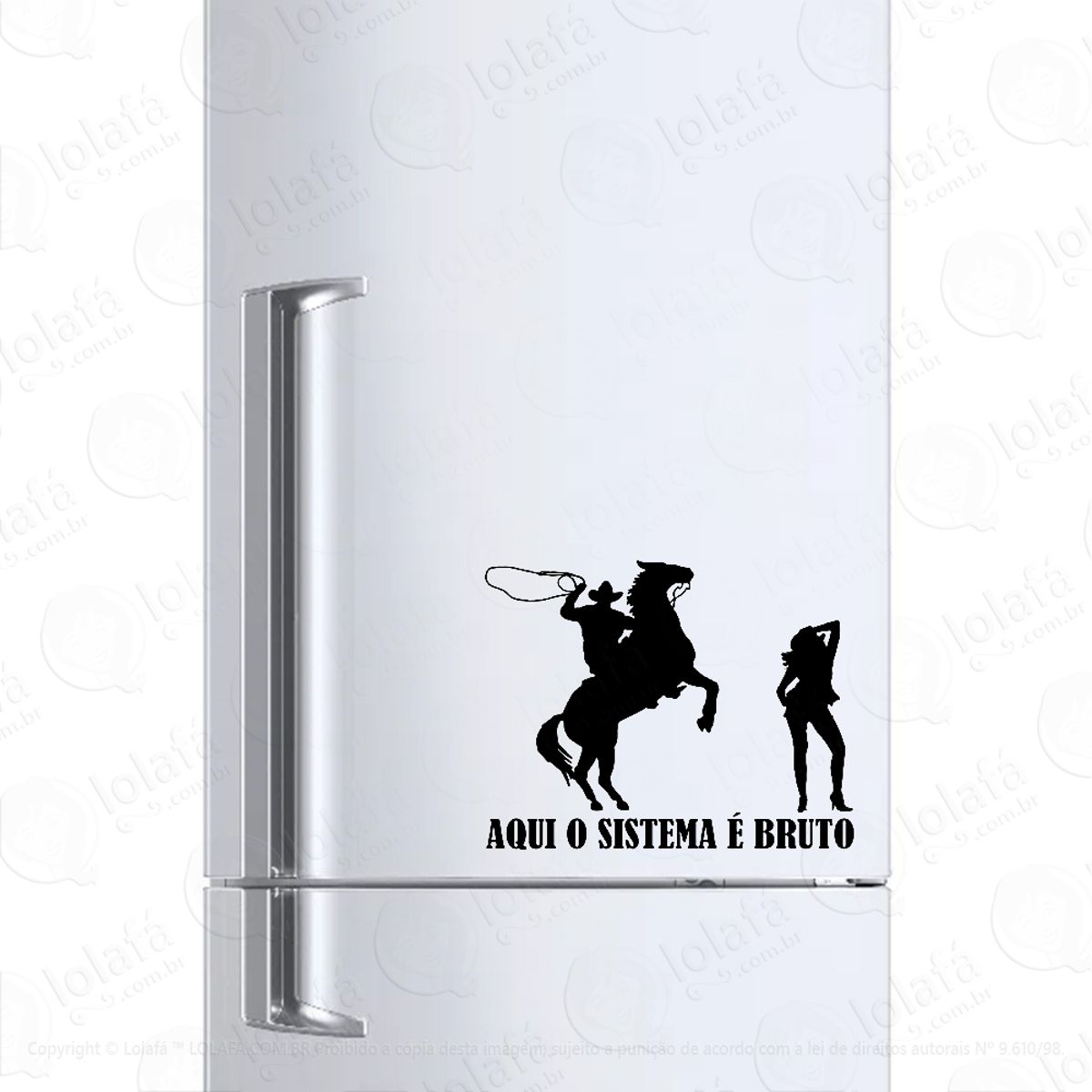 Adesivo Para Geladeira Cowboy Bruto No Laço Mod:883