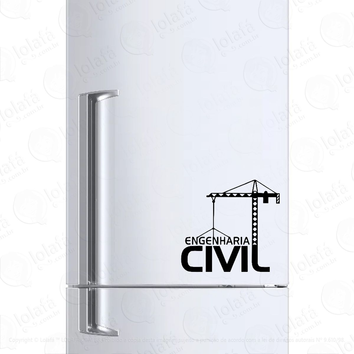 Adesivo Para Geladeira Profissão Engenharia Civil Mod:884