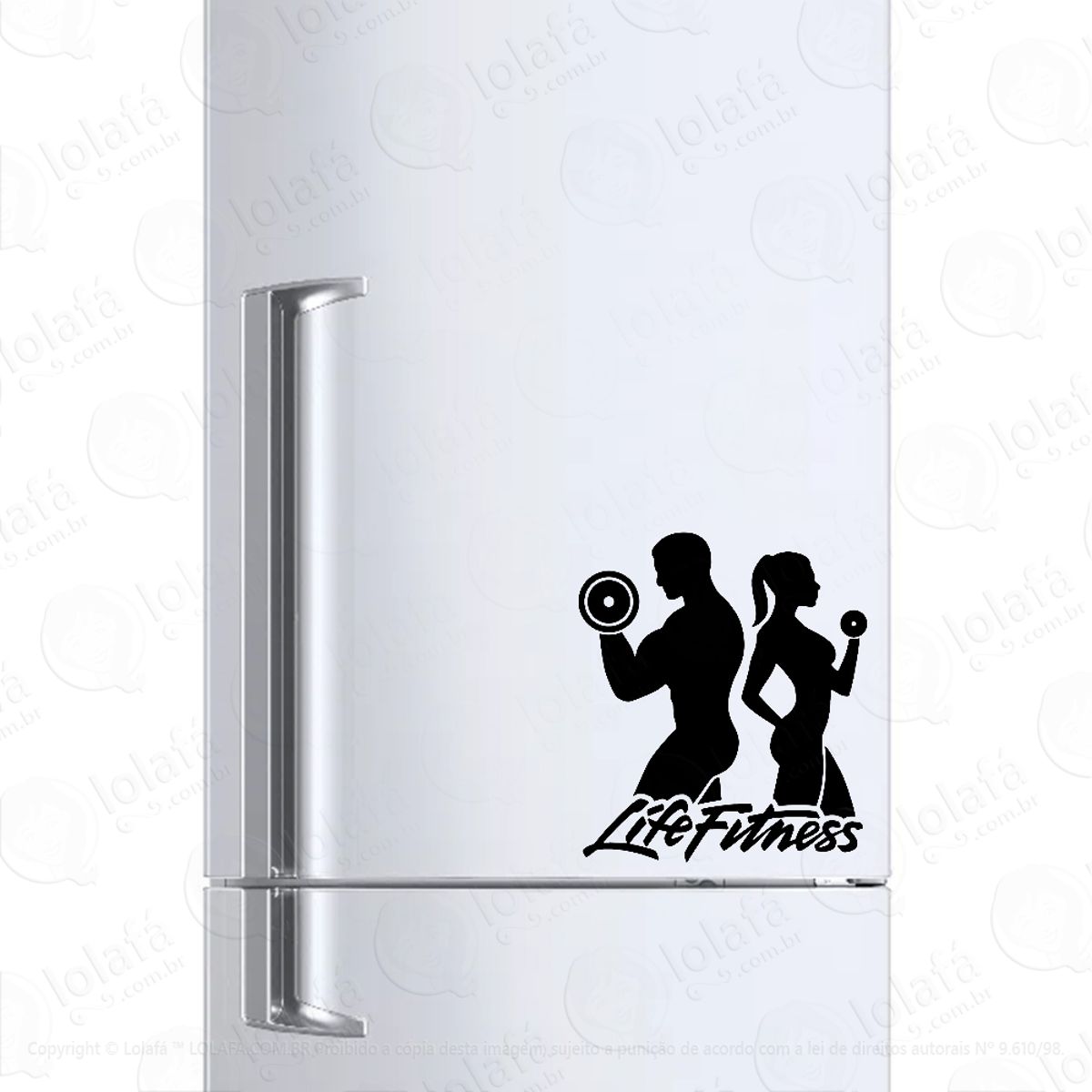 Adesivo Para Geladeira Life Fitness Casal Mod:887