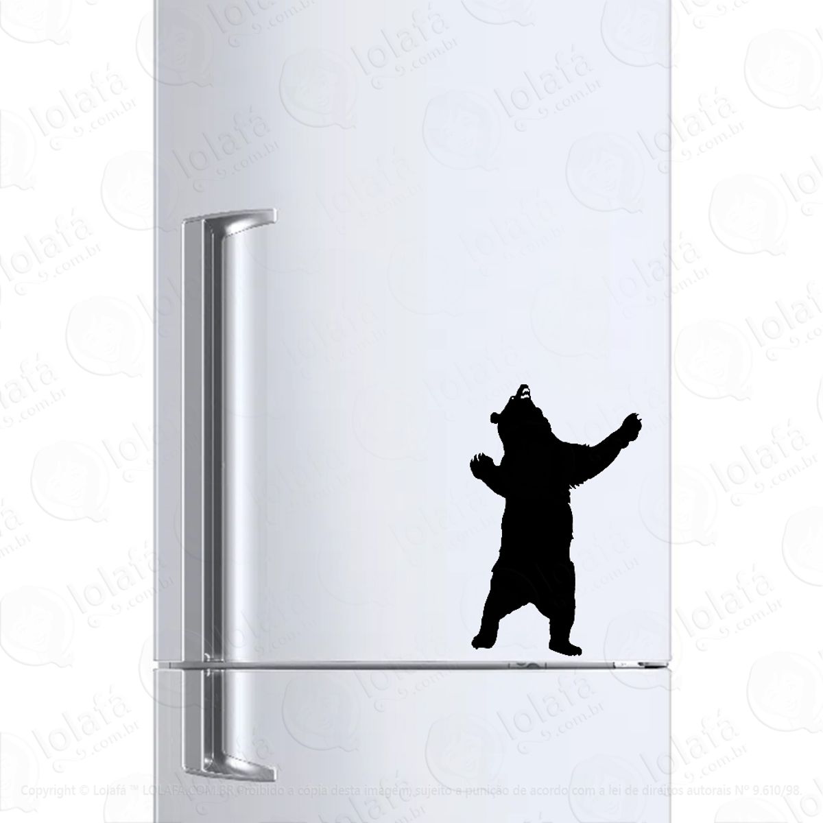 Adesivo Para Geladeira Urso Atacando De Pé Mod:889