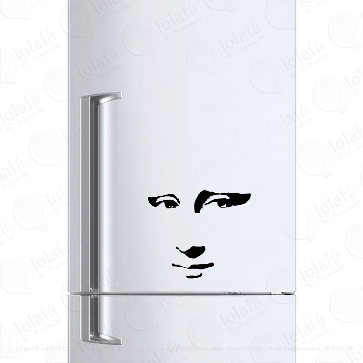 Adesivo Para Geladeira Mona Lisa Sorriso De Monalisa Mod:899
