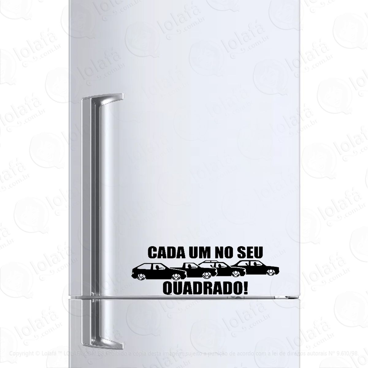 Adesivo Para Geladeira Cada Um No Seu Quadrado Mod:902