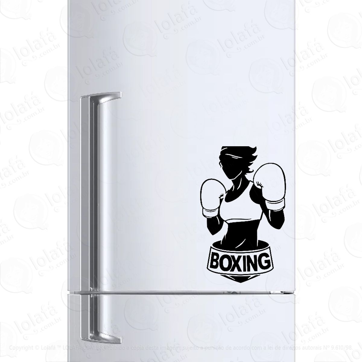 Adesivo Para Geladeira Luta Boxe Mulher Boxing Mod:903