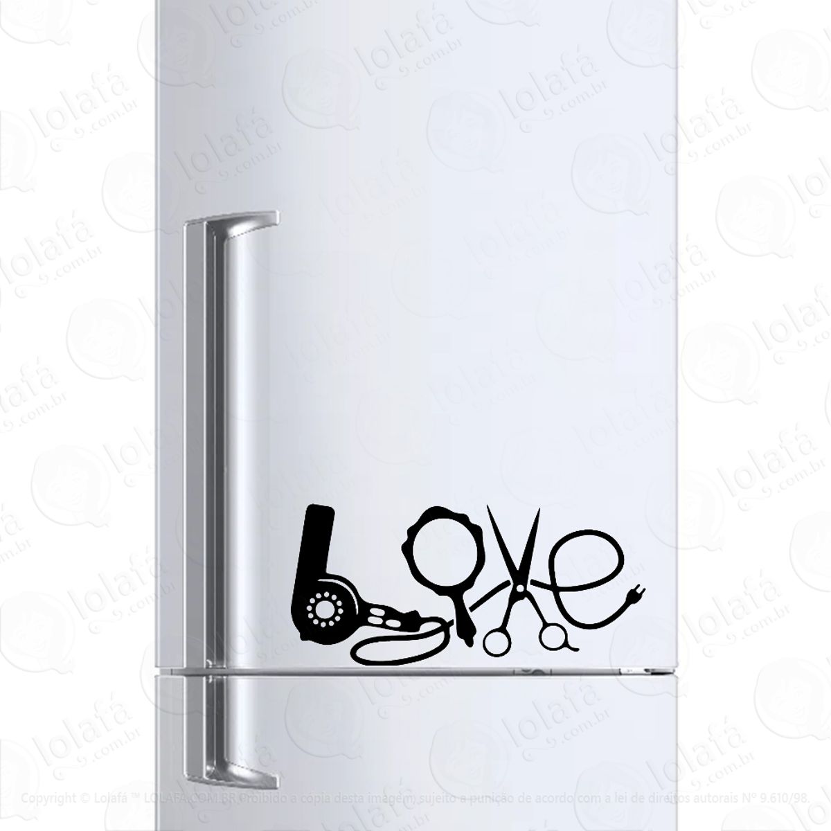 Adesivo Para Geladeira Love Cabelereiro Salão Beleza Mod:905