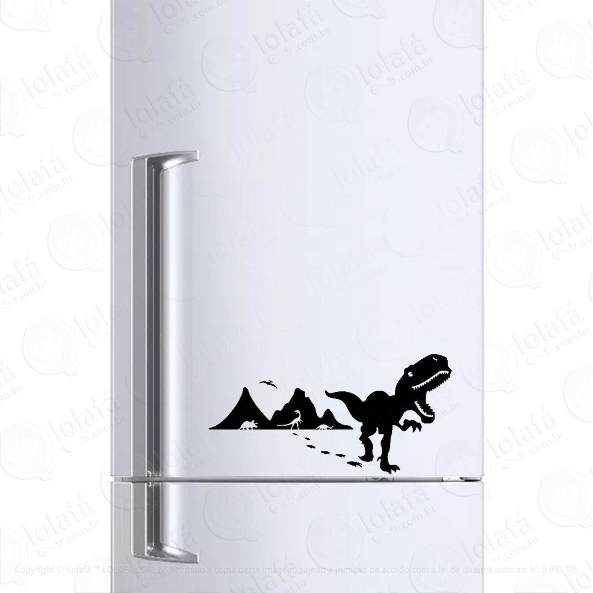 Adesivo Para Geladeira Tempo Jurássico Dos Dinossauros Mod:906