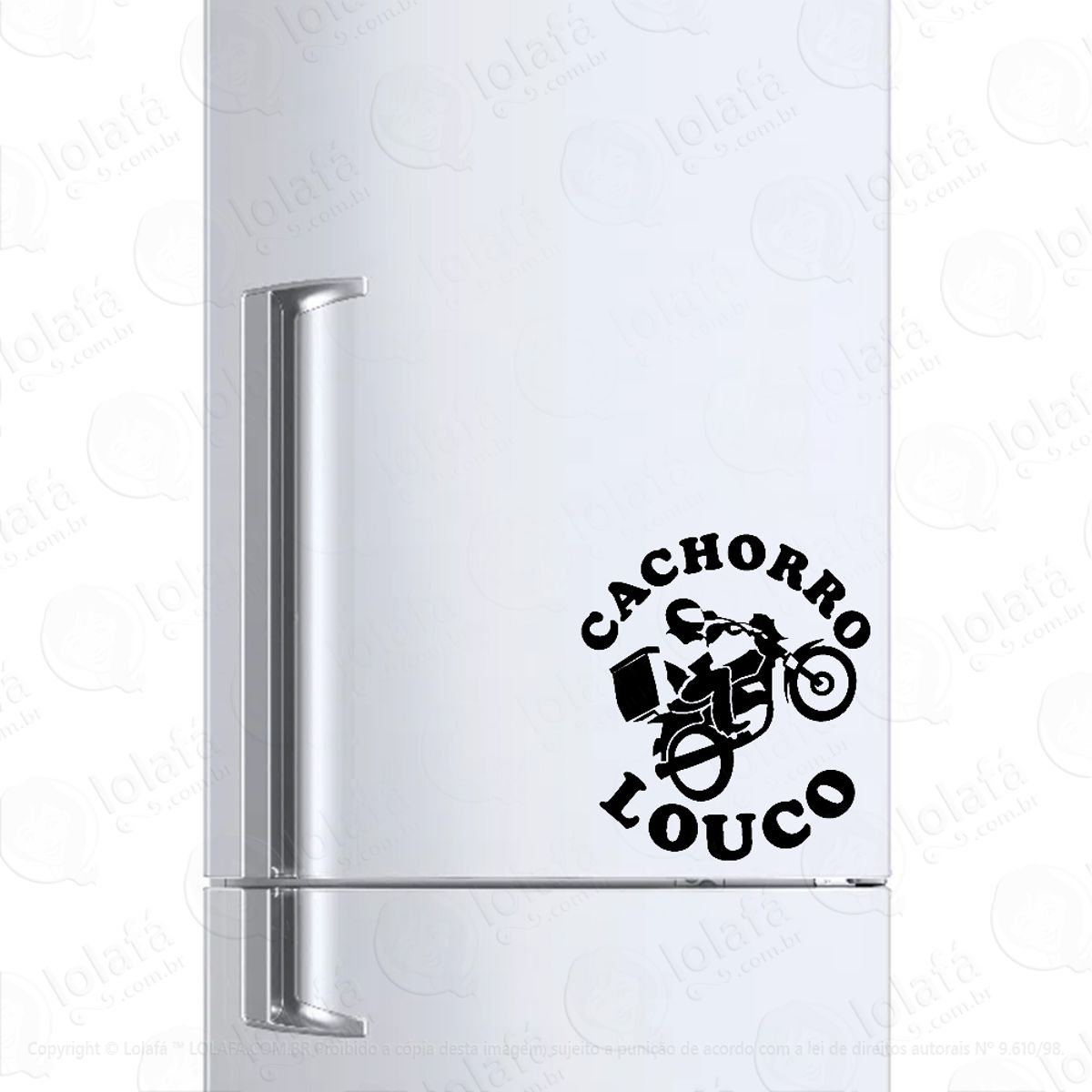Adesivo Para Geladeira Motoboy Cachorro Louco Mod:911