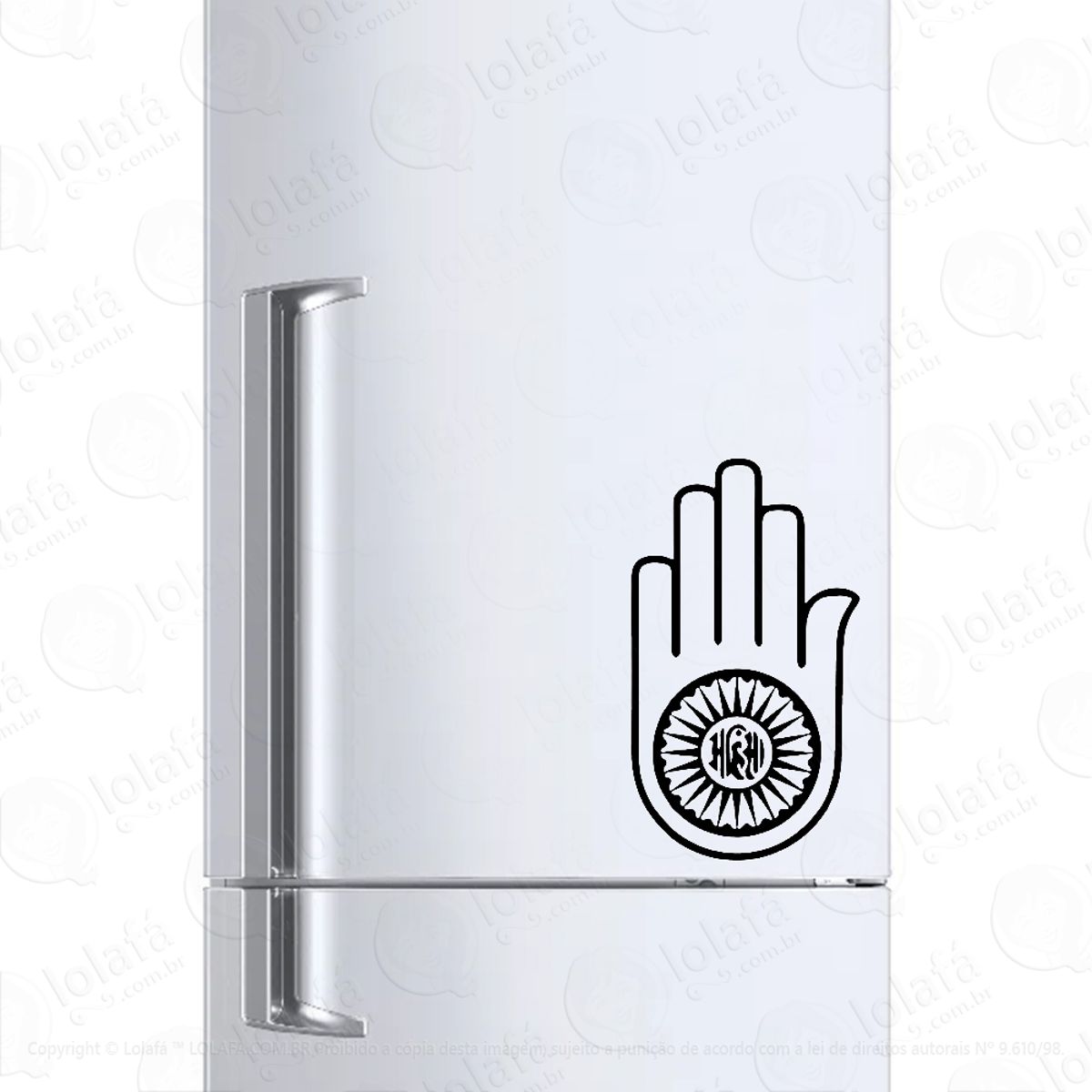 Adesivo Para Geladeira Jainismo Mão De Ahimsa Mod:912