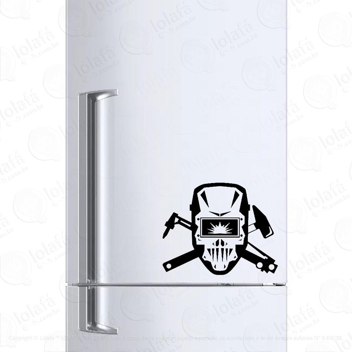 Adesivo Para Geladeira Máscara Soldador Caveira Mod:925